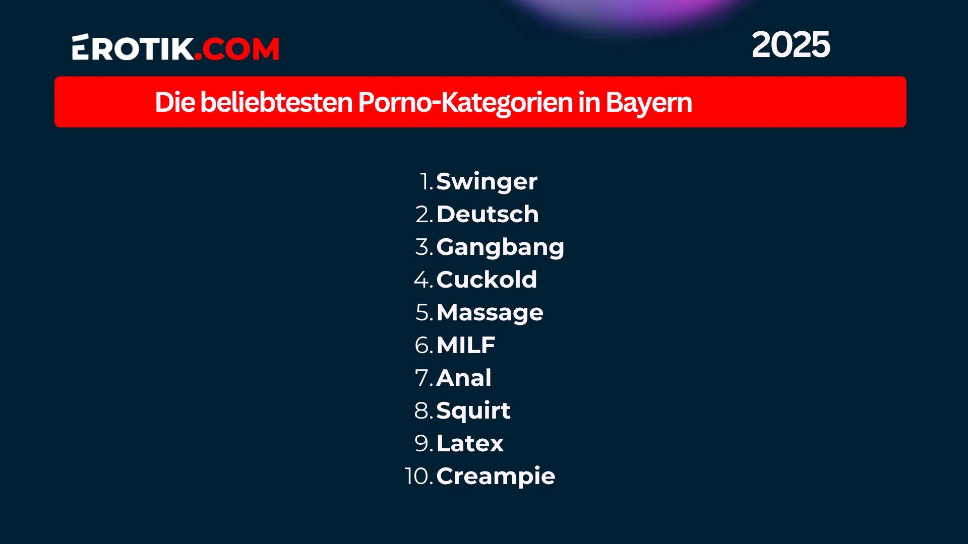 Die beliebtesten Porno Kategorien in Bayern