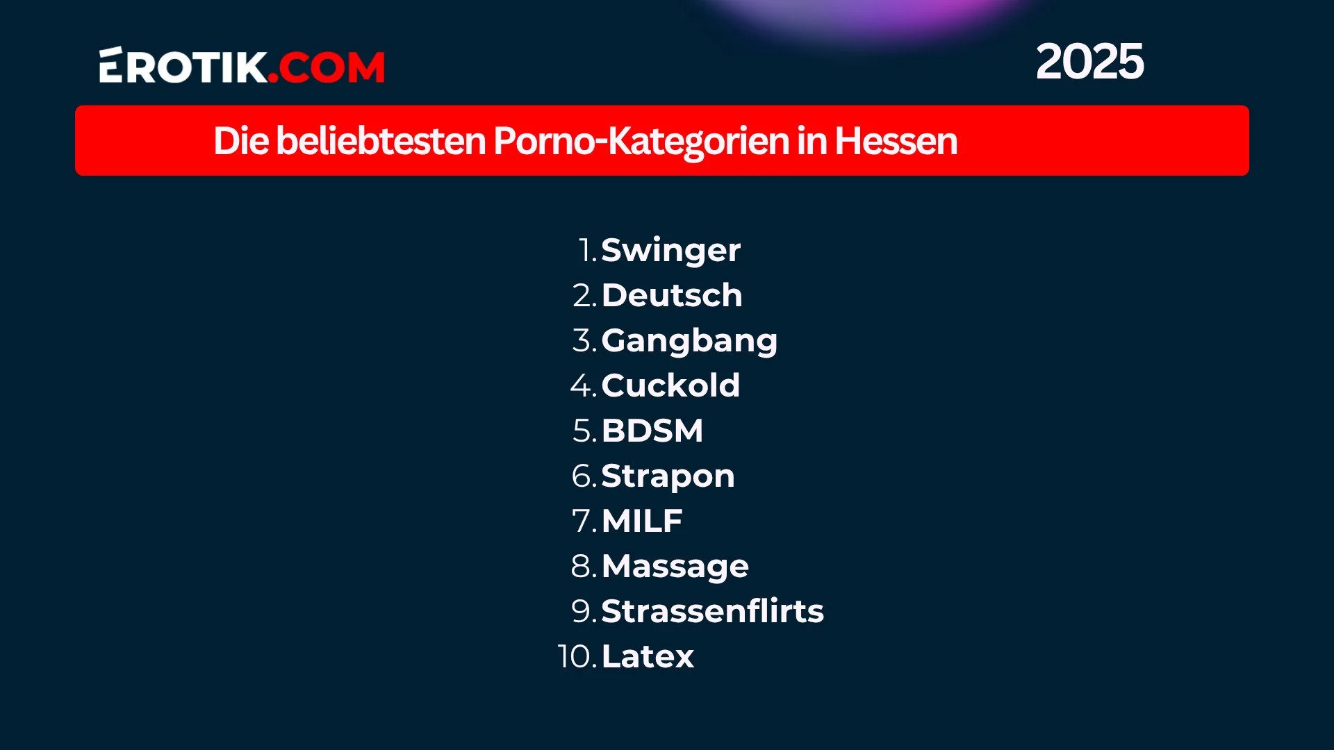 Die beliebtesten Porno Kategorien in Hessen