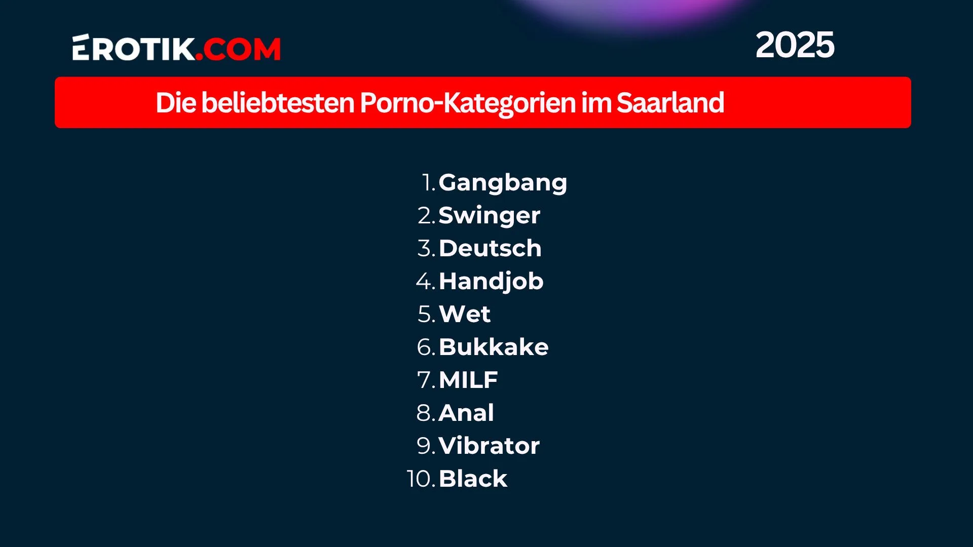 Die beliebtesten Porno Kategorien im Saarland