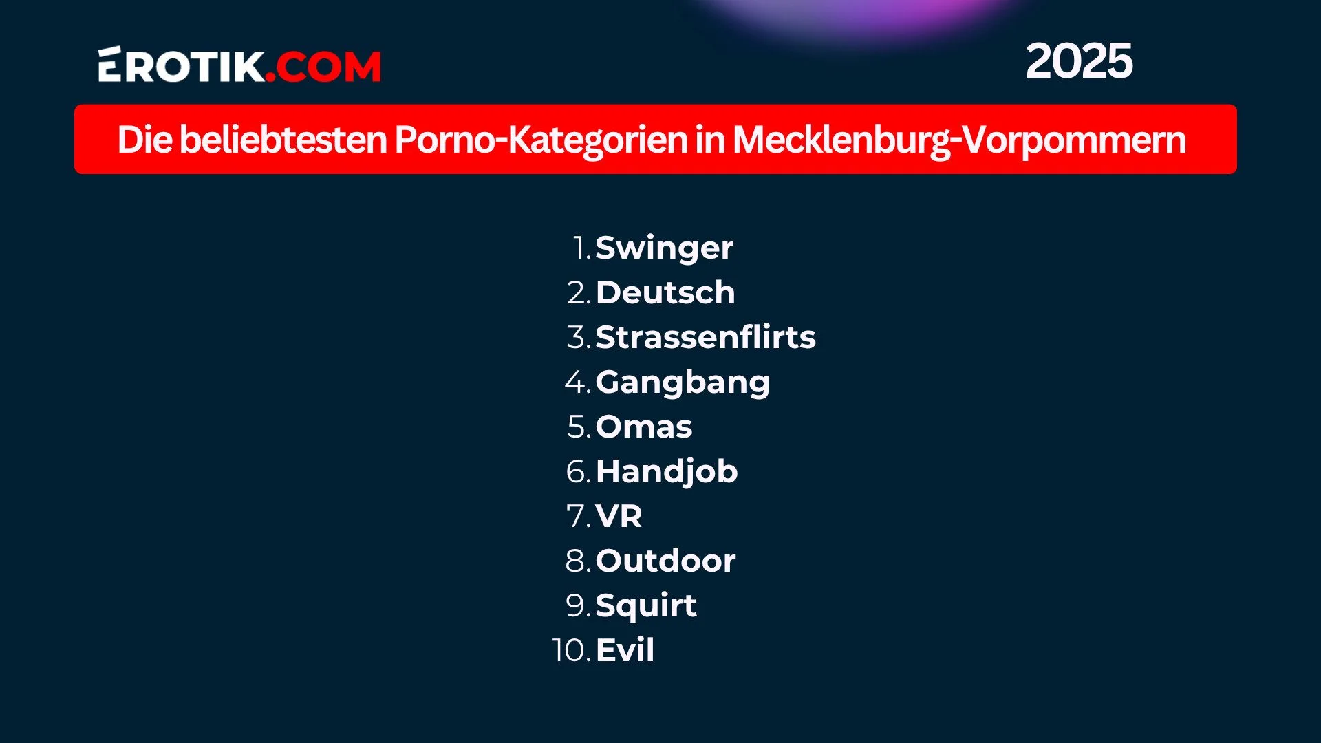 Die beliebtesten Porno Kategorien im Mecklenburg-Vorpommern