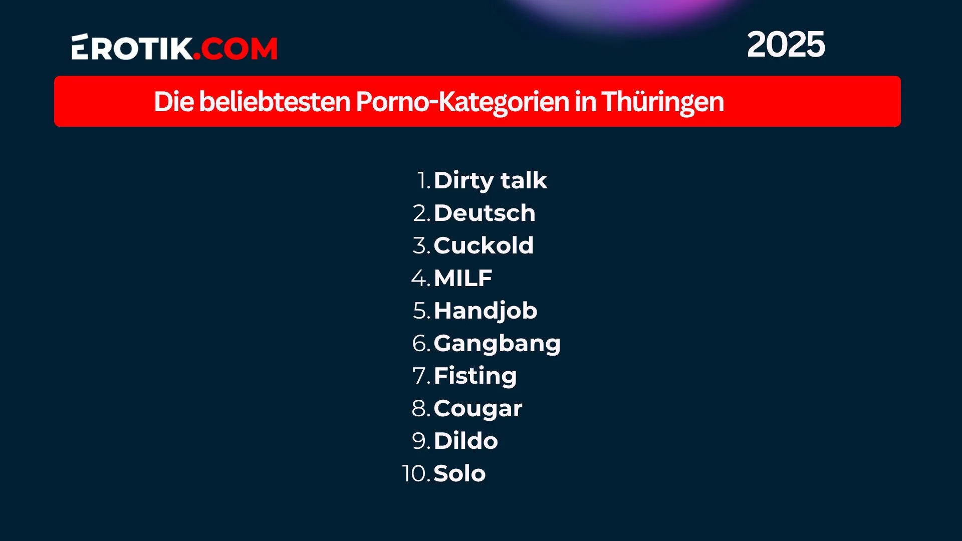 Die beliebtesten Porno Kategorien in Thüringen