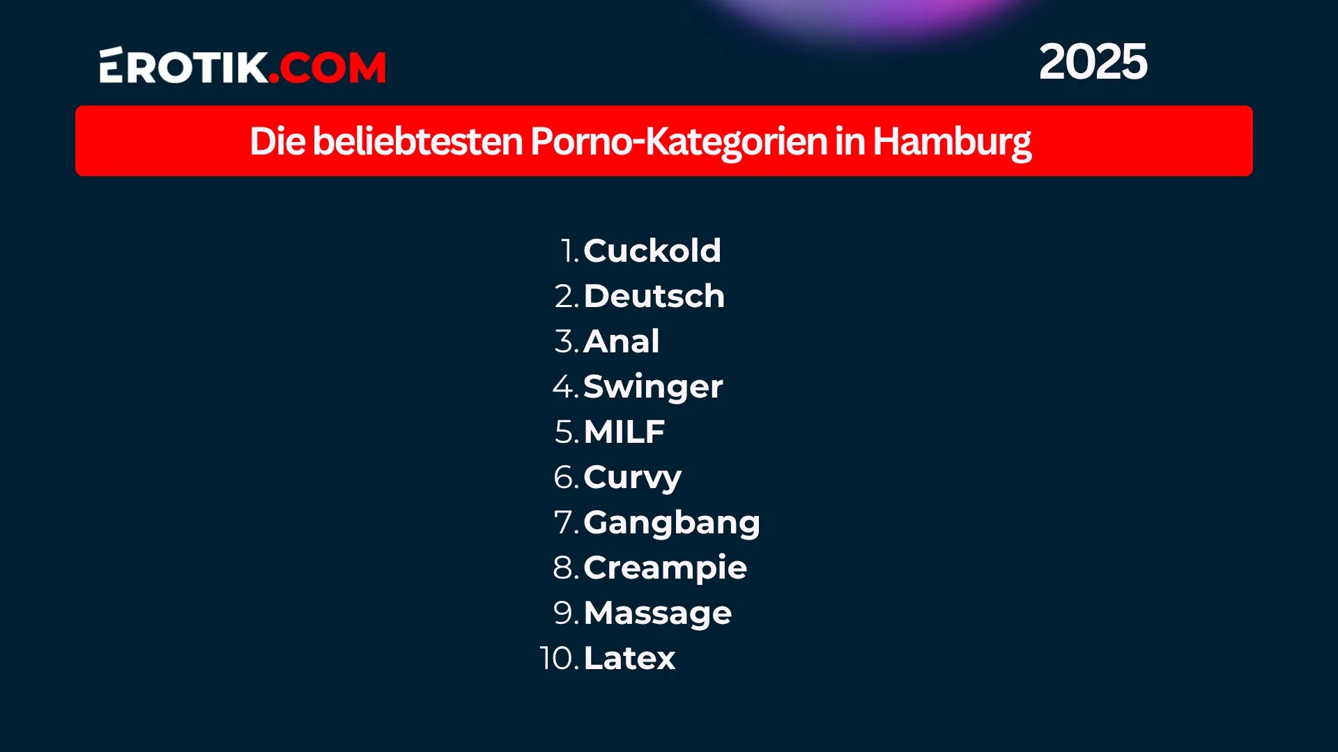 Die beliebtesten Porno Kategorien in Hamburg